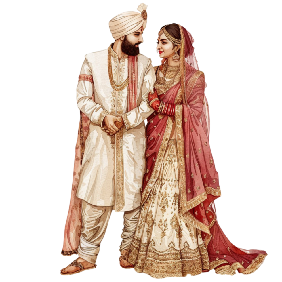 indian wedding couple png