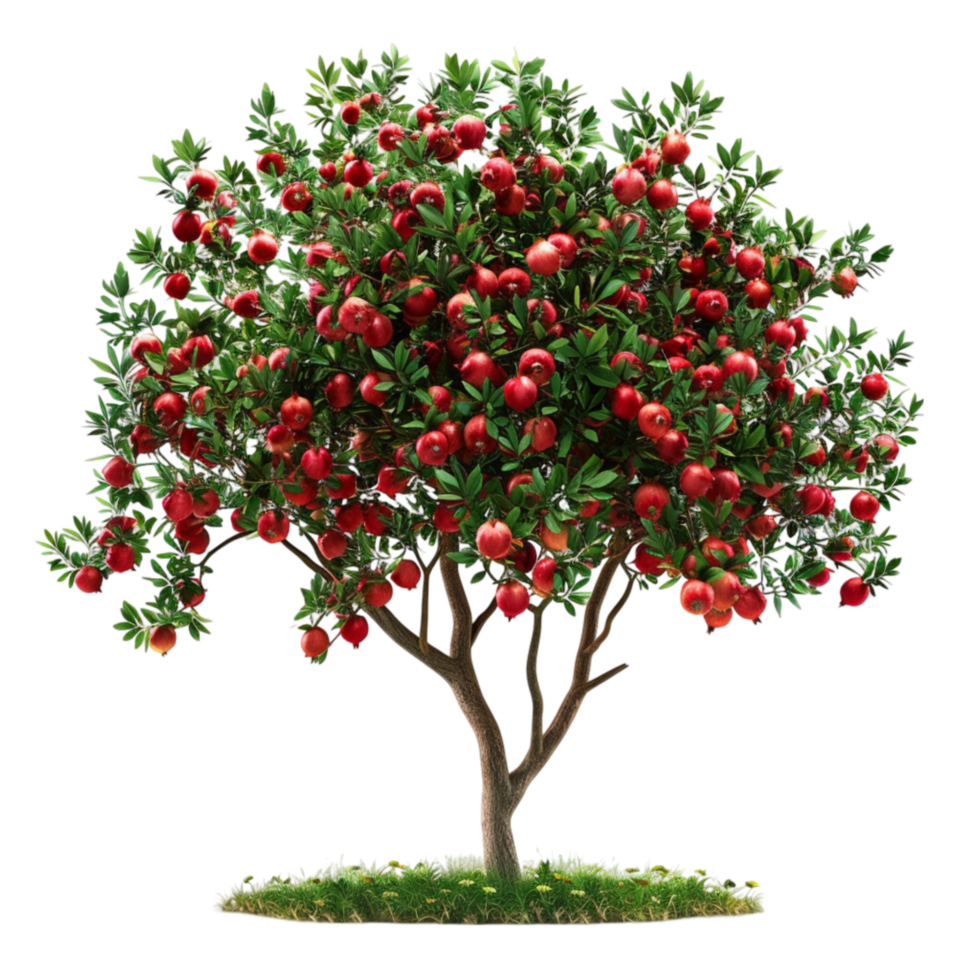 pomegranate tree with red fruits png