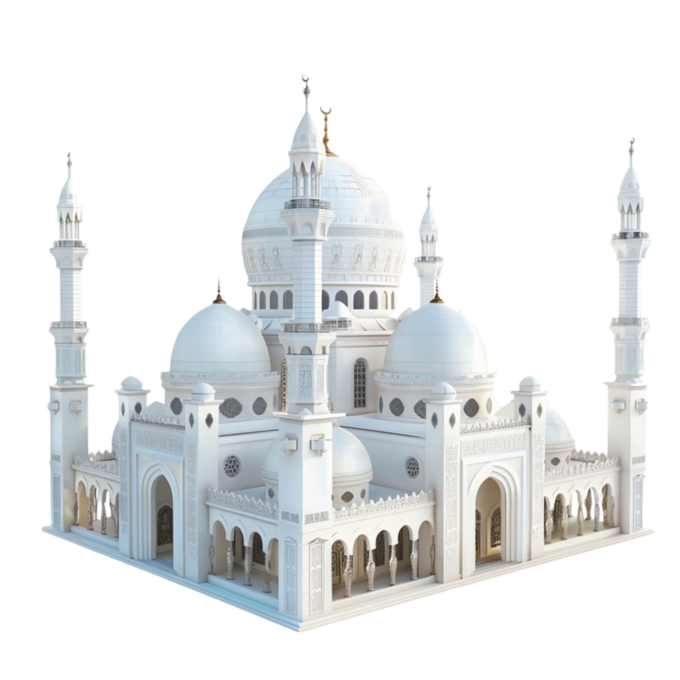 3d model of a white mosque png