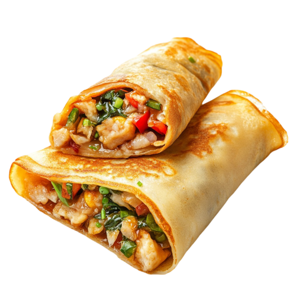 chicken and vegetables in a wrap png