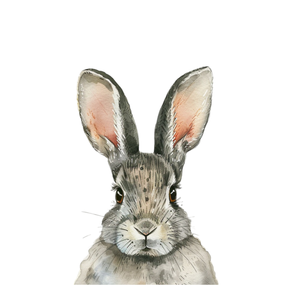 watercolor illustration of a rabbit png