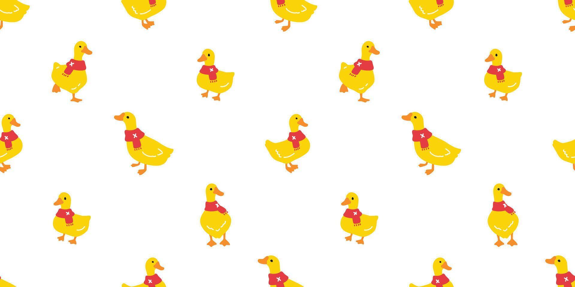 duck seamless pattern goose bird rubber duck shower christmas scarf bathroom chicken cartoon pet isolated animal tile wallpaper repeat background doodle illustration design vector