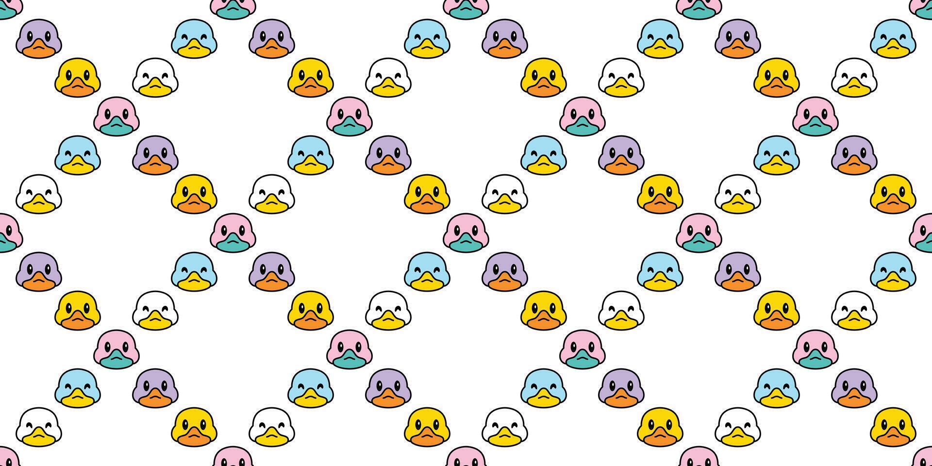 duck seamless pattern goose bird head face rubber duck shower bathroom chicken cartoon pet animal scarf isolated tile wallpaper repeat background doodle illustration design vector