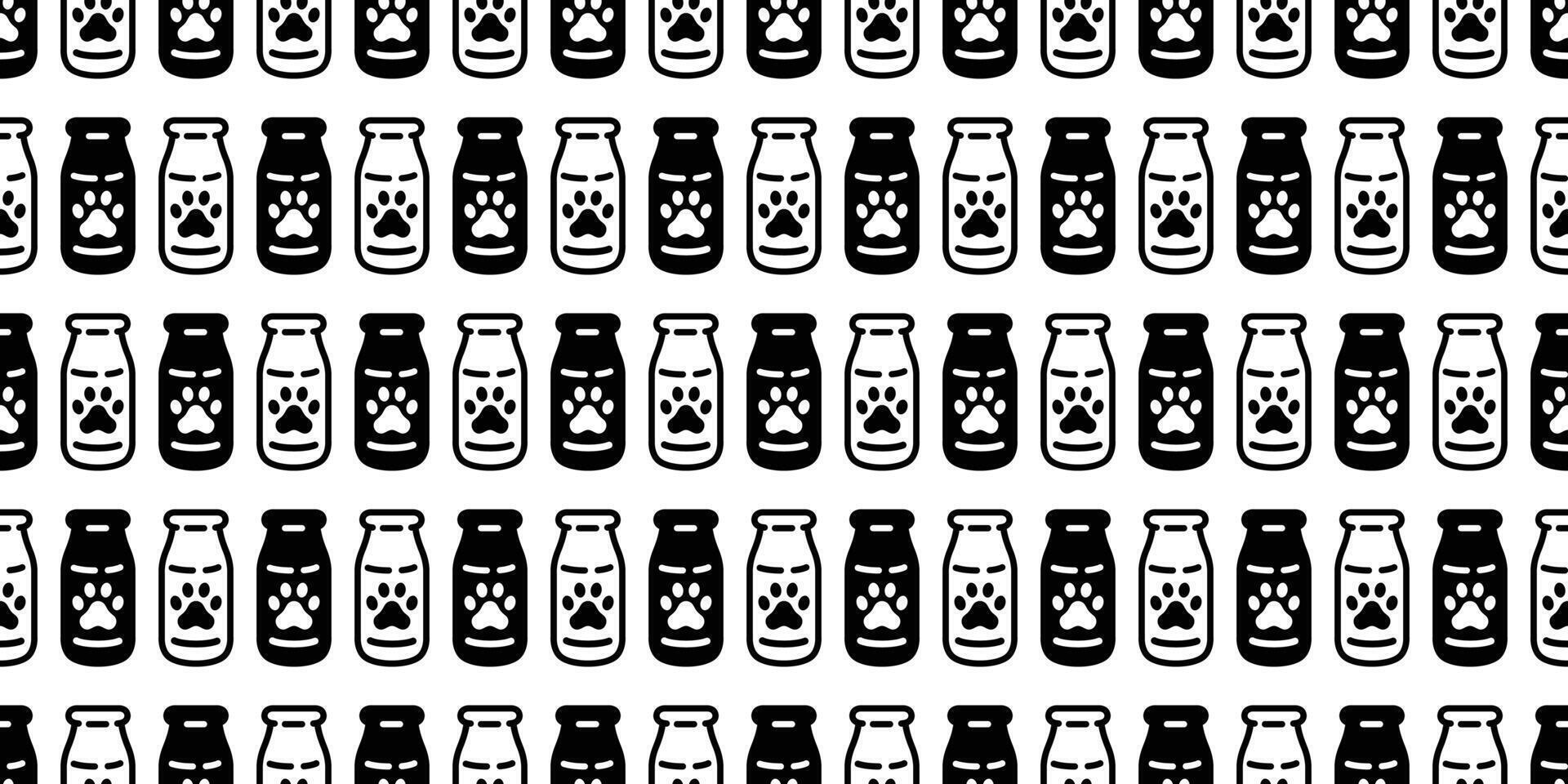 dog paw seamless pattern footprint bottle milk cat kitten calico french bulldog scarf isolated repeat wallpaper tile background puppy pet breed cartoon character doodle illustration design vector