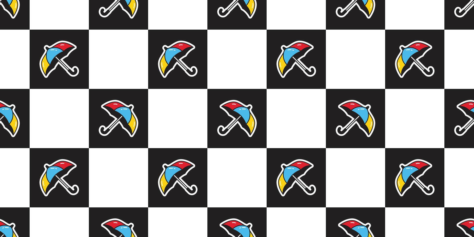 umbrella seamless pattern raining checked tartan plaid rainbow scarf isolated cartoon repeat background tile wallpaper gift wrapping paper illustration doodle design vector