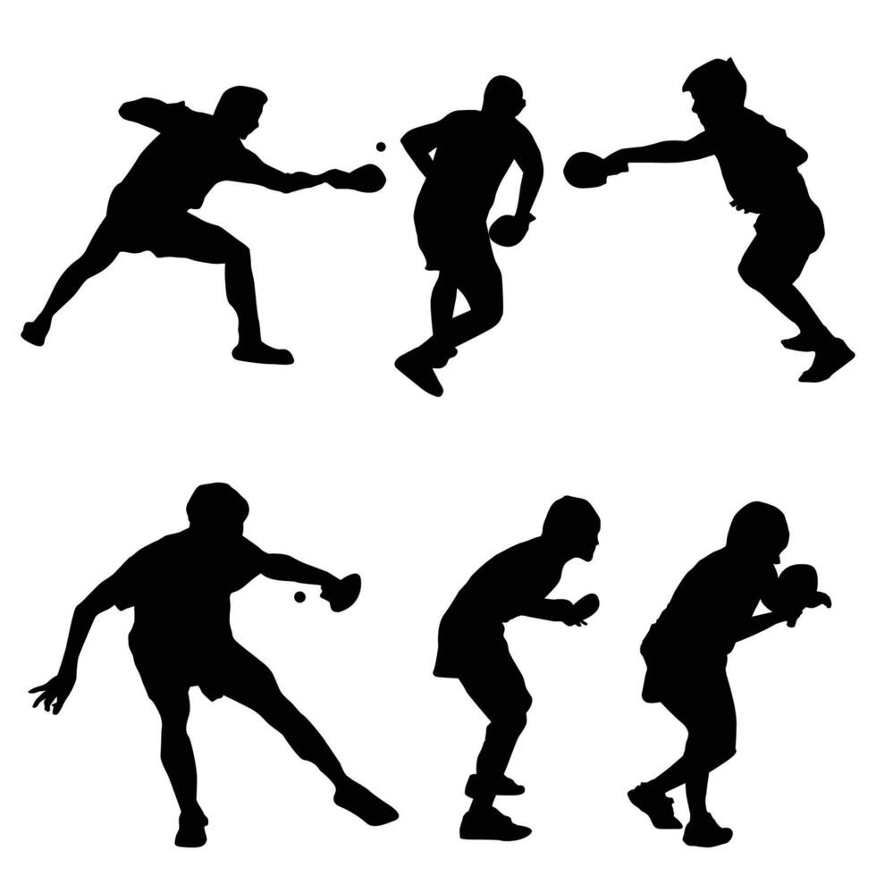 table tennis player silhouette Shapes VOL 2 vector