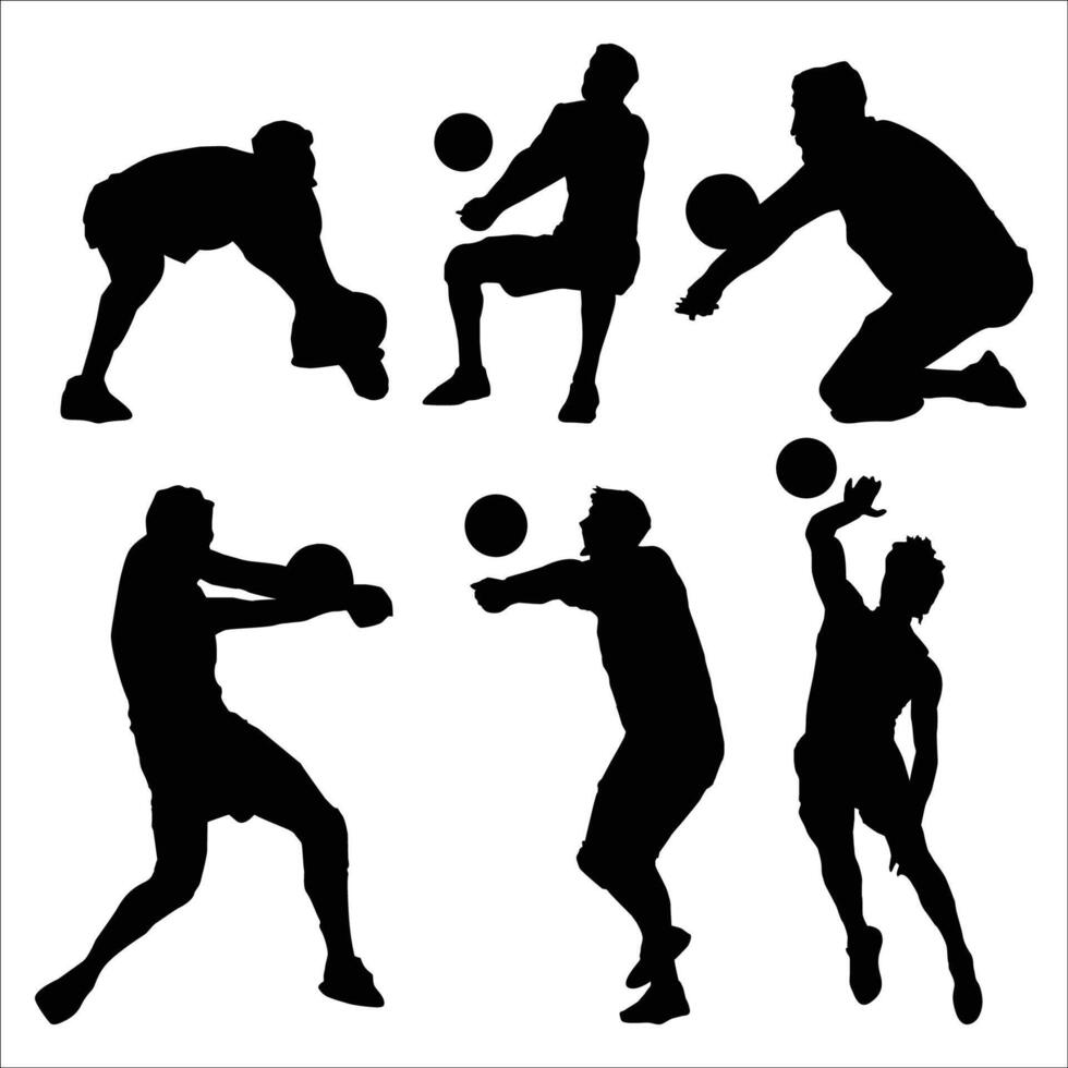 volleyball players silhouette Shapes VOL 1 vector