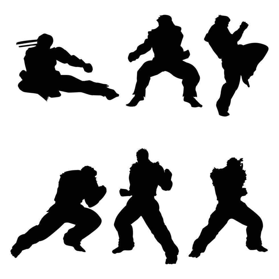 Fighter Karate Player Silhouette vector
