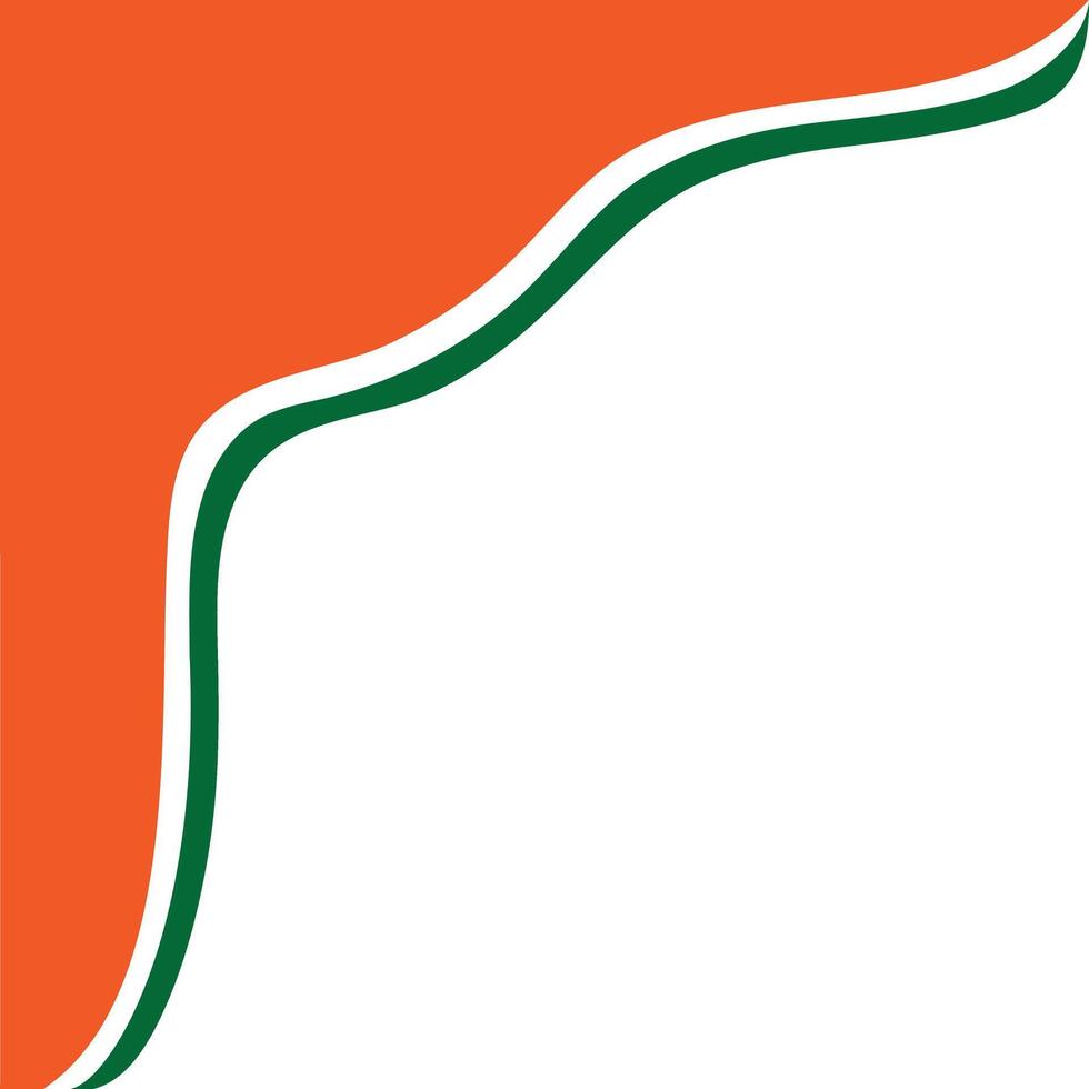 Abstract Corner border with wave in Indian flag colors of saffron, white and green best to use for India Independence day designs vector