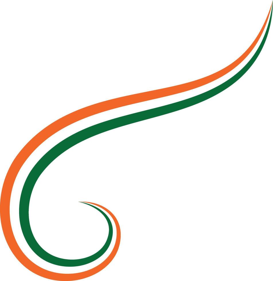 Abstract Swirl design in tricolor of Indian flag of Saffron, white and green, Best for India Independence day designs vector