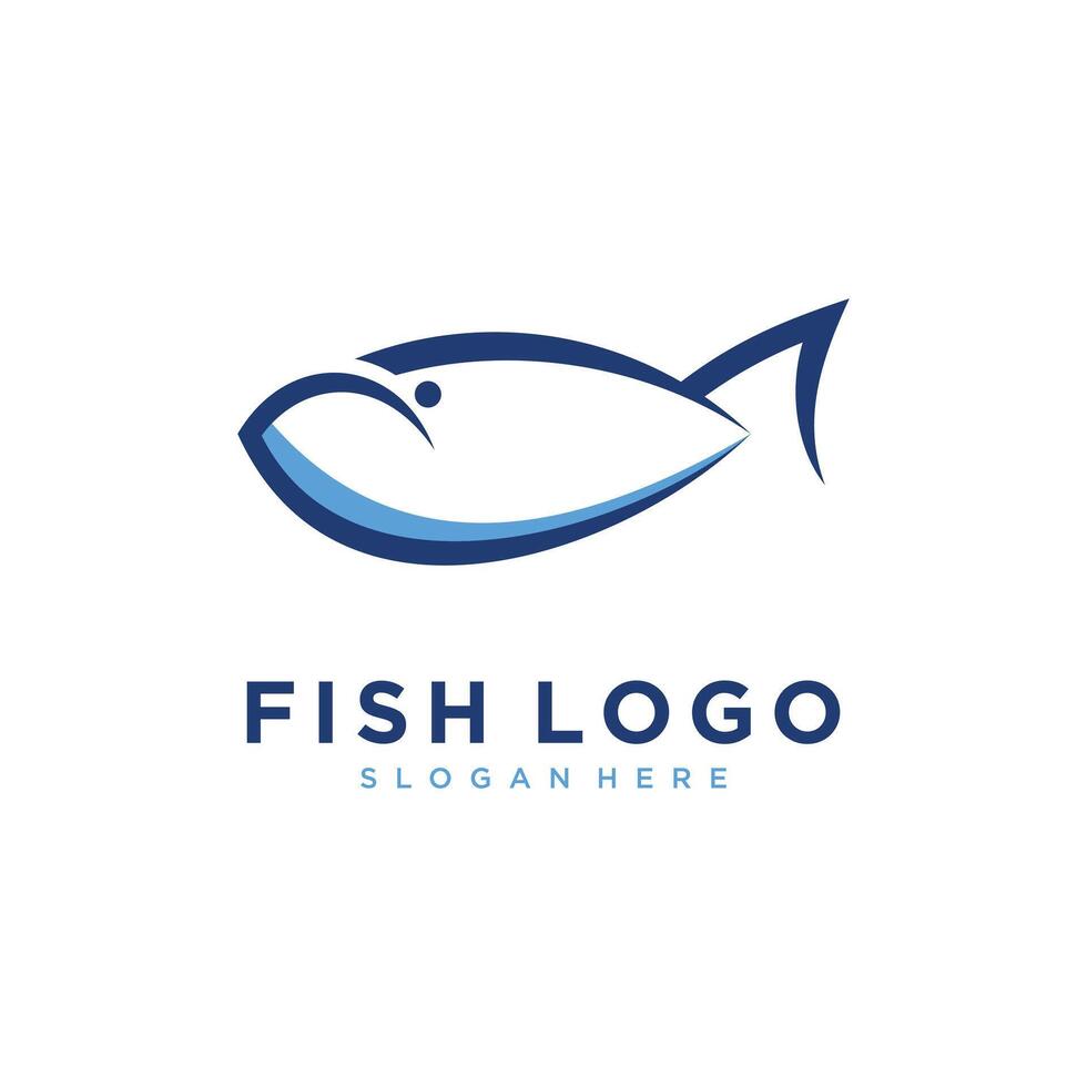 Fish logo design element with creative idea vector