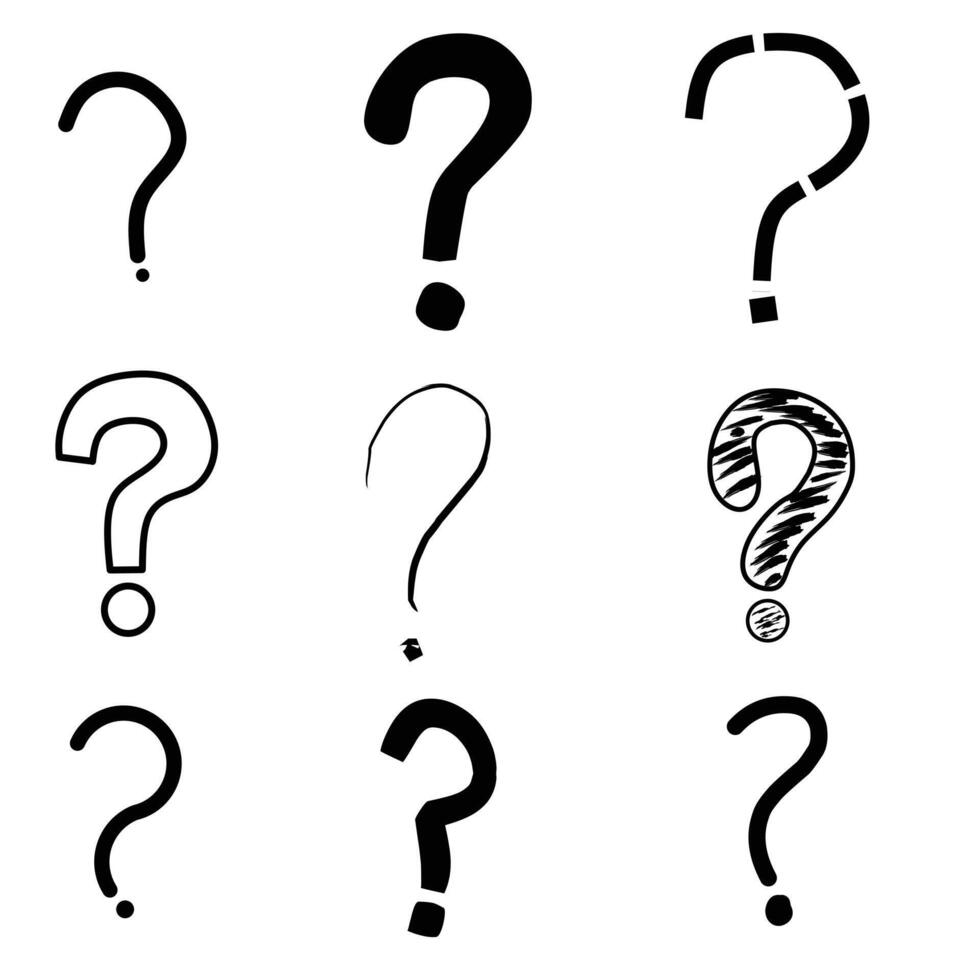 Question marks set vector