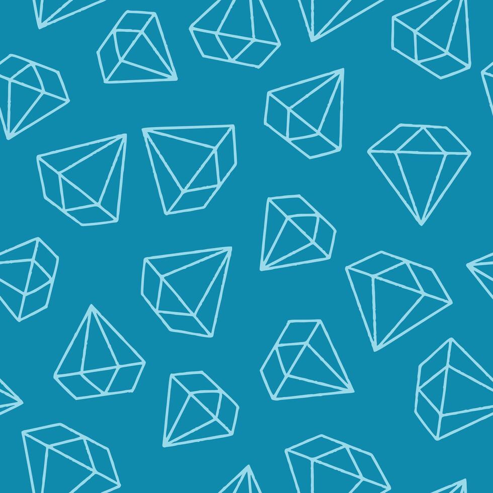 Outline Diamond Seamless Pattern illustration for Print, Wallpaper, Decoration. vector