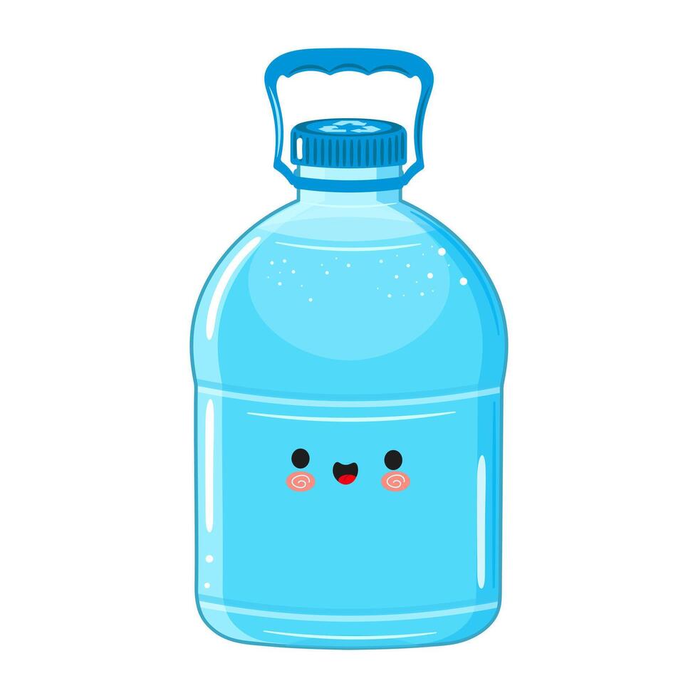 Plastic Water Bottle character. hand drawn cartoon kawaii character illustration icon. Isolated on white background. Plastic Water Bottle character concept vector