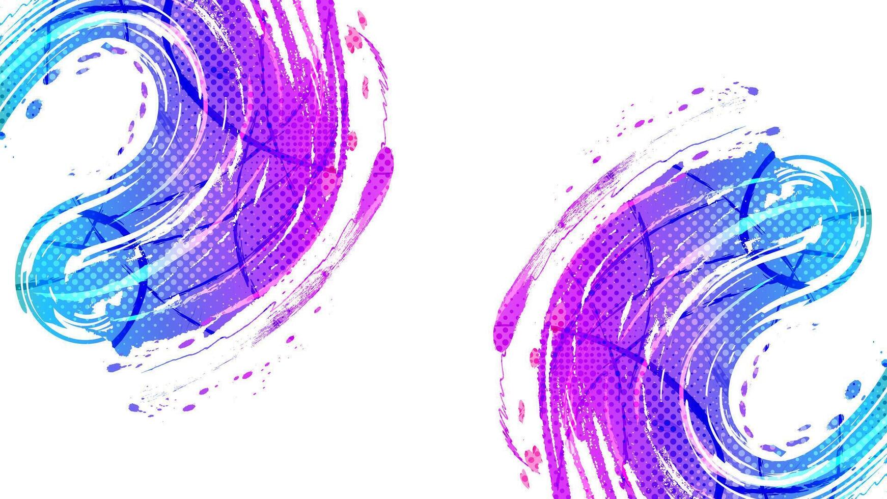 Abstract Sport Background with Colorful Gradient Brush Texture with Halftone Effect. Iridescent Grunge Brushstroke Element for Design vector