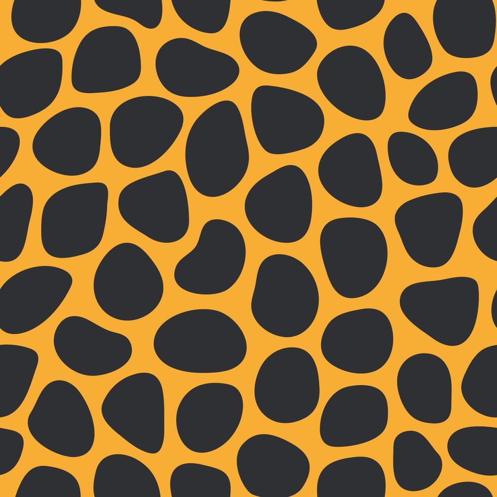 a seamless pattern of black dots, on a yellow background, like a leopard skin pattern vector