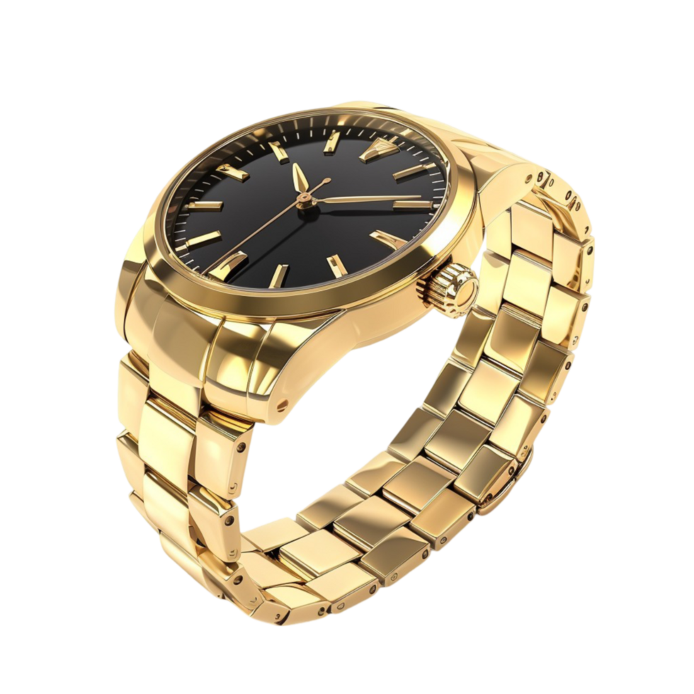 Gold Watch on Transparent Background Genereted AI png