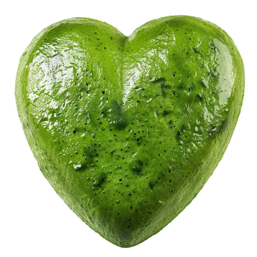 Green heart shaped fruit on transparent background Genereted AI png