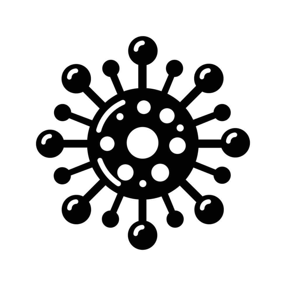 monochrome illustration of virus, bacteria icon on a white background vector