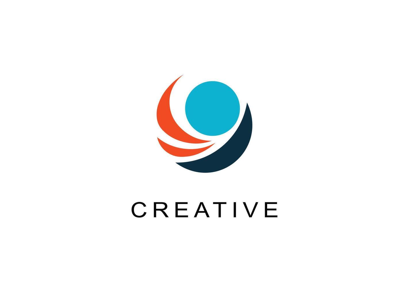 Modern abstract logo with red and blue swirls representing creativity and dynamism, suitable for branding. vector