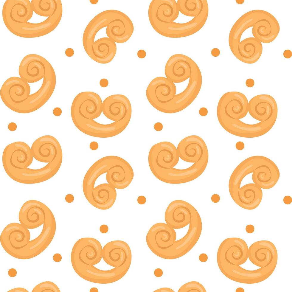 Pattern with French palmier vector