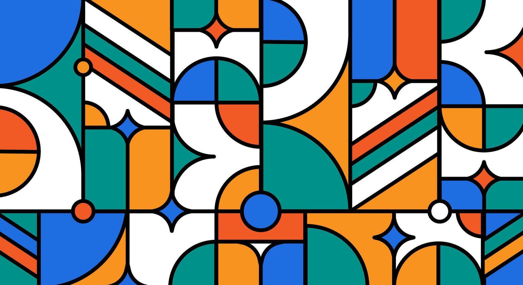 Flat mosaic colorful geometric background vector