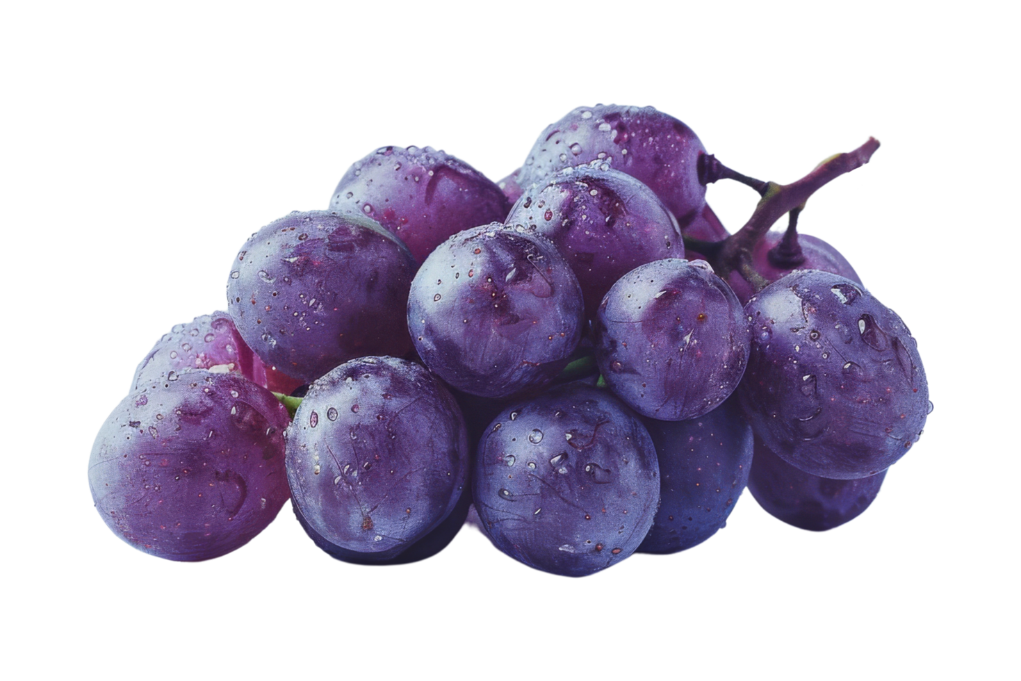 Fresh Purple Grapes with Water Droplets png