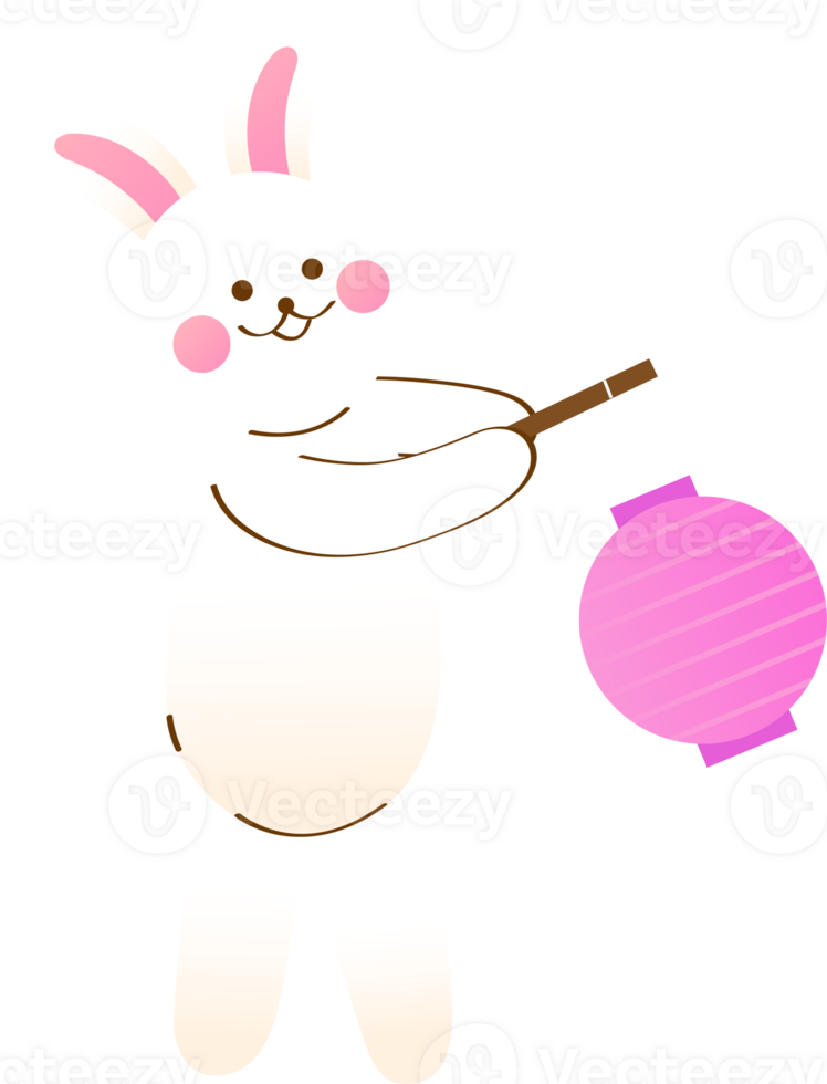 A rabbit hold a lantern png