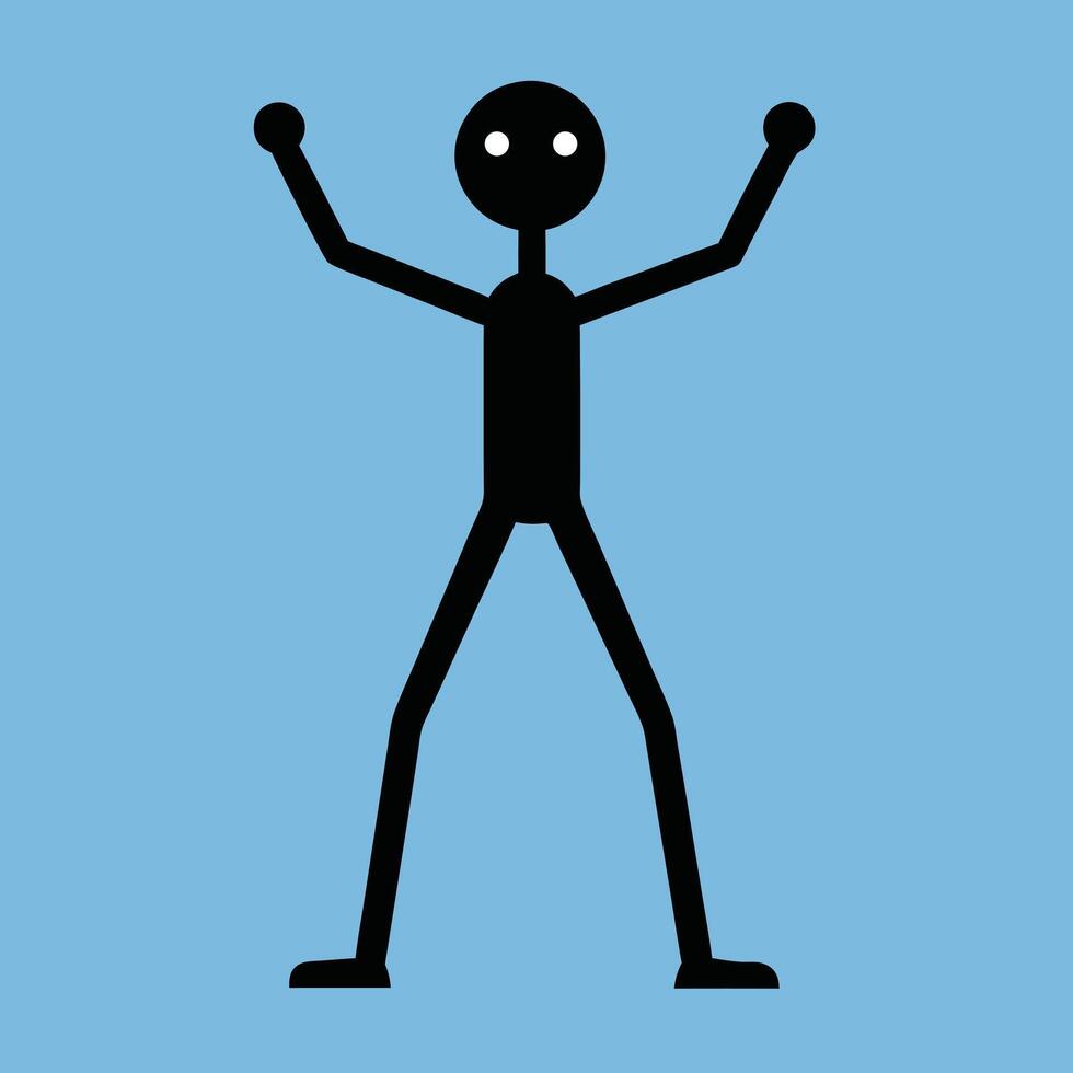 stickman poses silhouette vector
