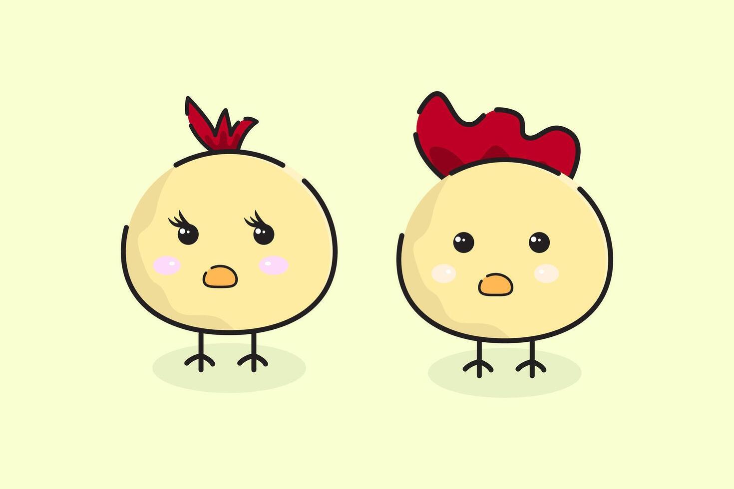 cute character of a yellow chick on a yellow background vector