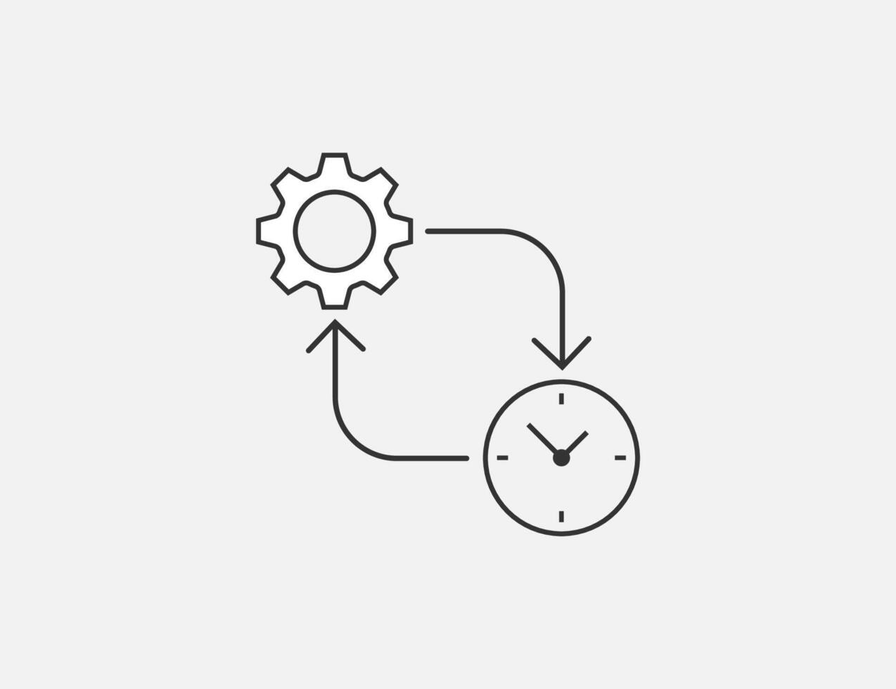 Clock, time management icon. Flat design. vector