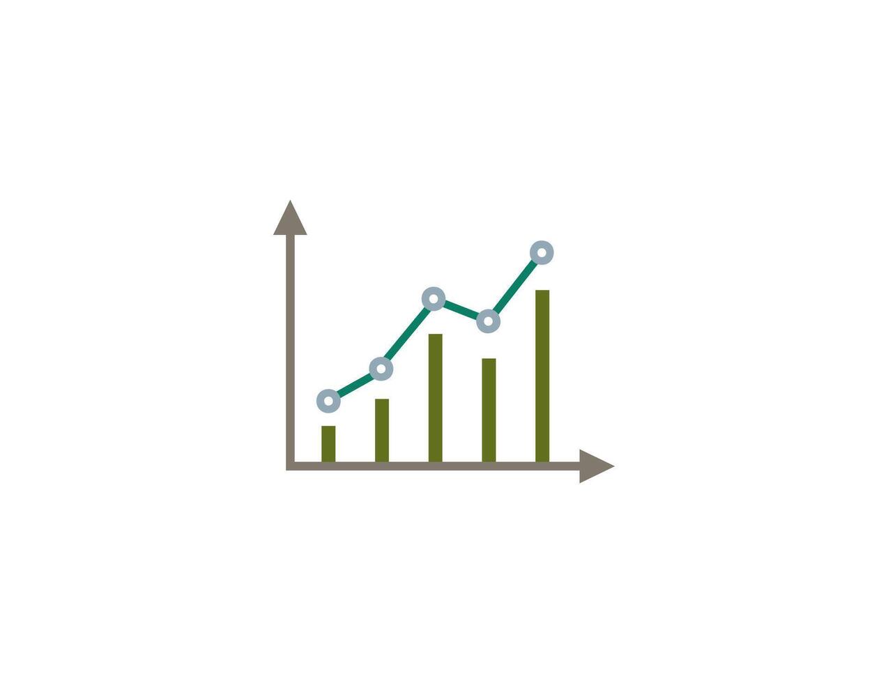 Bar graph, growth icon. Flat design. vector