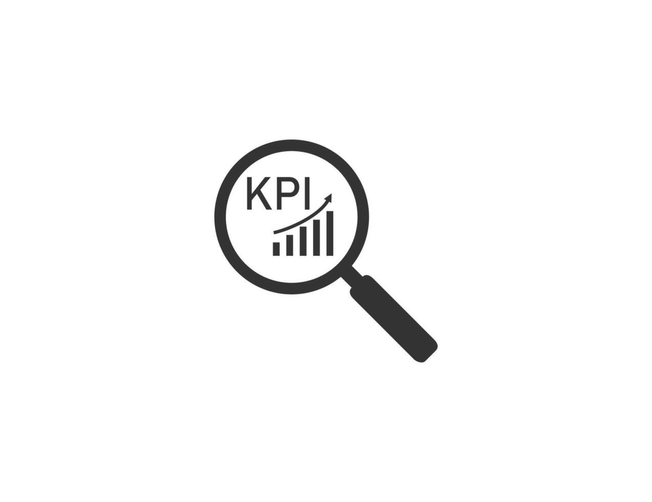 Analysis, magnifying glass, kpi icon. Flat design. vector