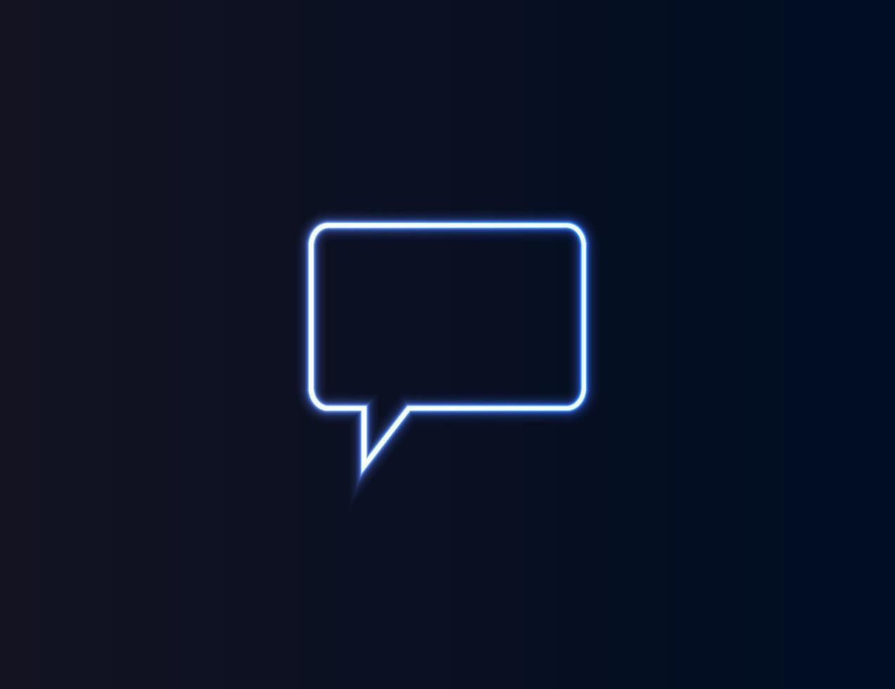 Speech bubble, chat icon in neon style. vector