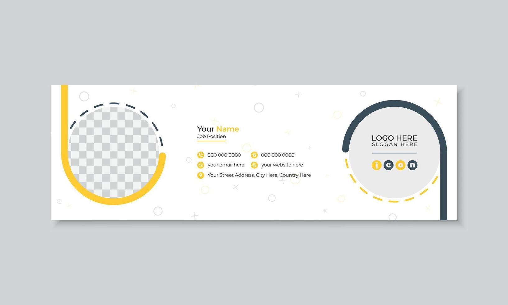 Minimal creative email signature or email footer design, professional multipurpose business e signature, personal social media cover, easy to use and edit, illustration vector