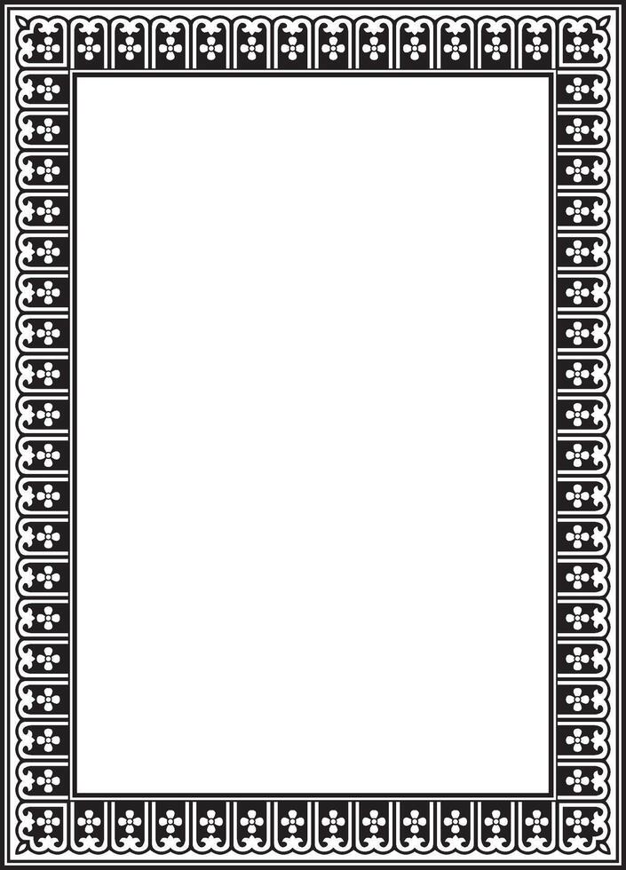 black monochrome Chinese rectangle, frame. Square ornaments of oriental peoples, korea, taiwan, china, hong kong, indonesia vector