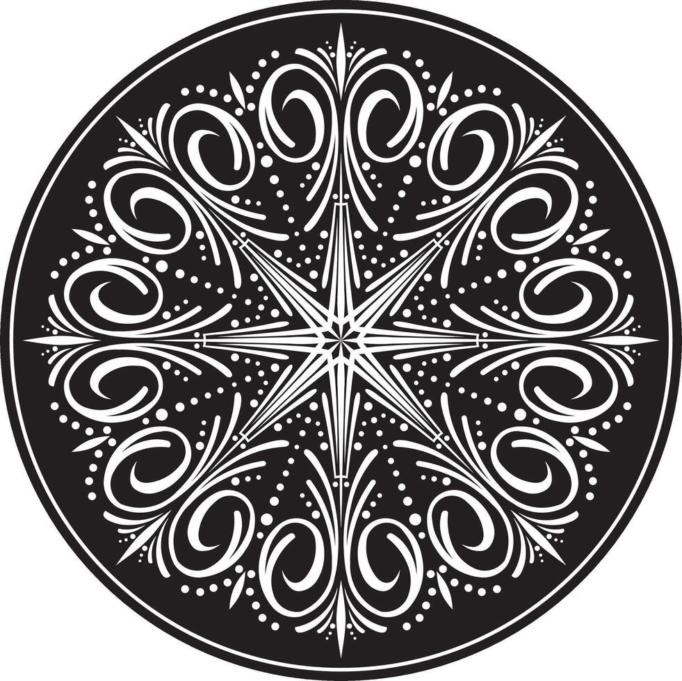 round greek ornament. Meander in a circle. Circular pattern. The architecture of ancient Rome. Print for tattoo, sandblasting and laser cutting. vector