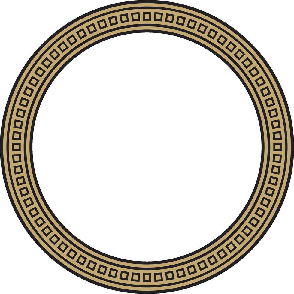gold with black round Egyptian ornament. Circle, frame, ring of ancient Egypt.Pattern of lotus flowers and sun vector