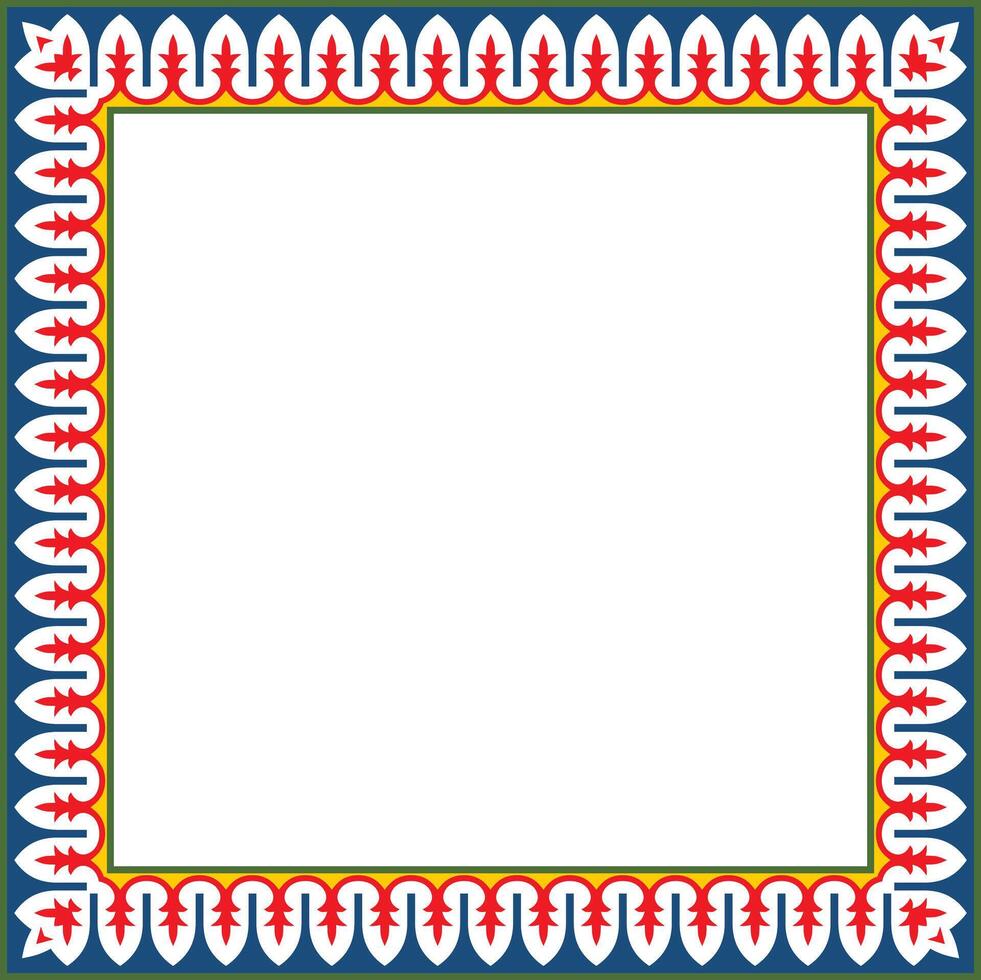 square colored national Persian ornament. Rectangle, frame, border, ethnic pattern of the peoples of Iran, Iraq, Tajikistan vector