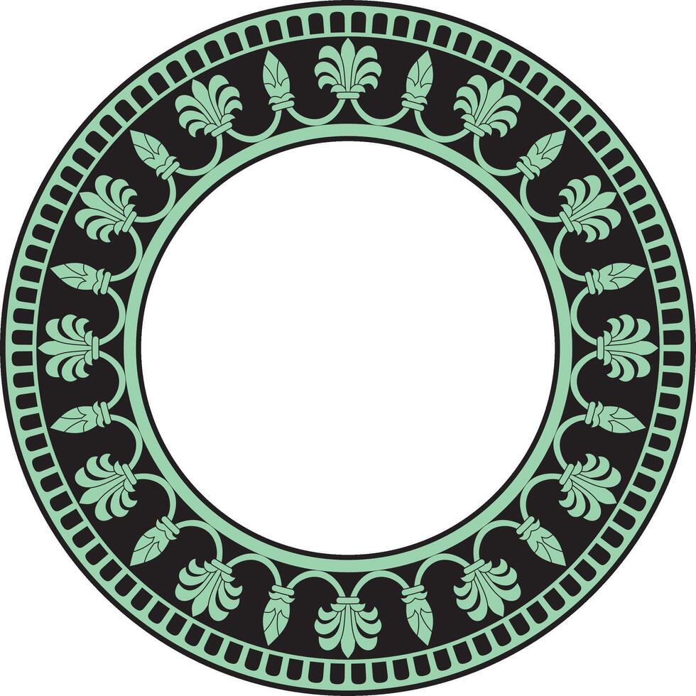 round green with black national persian ornament. Circle, frame, border ethnic pattern of Iranian civilization. vector