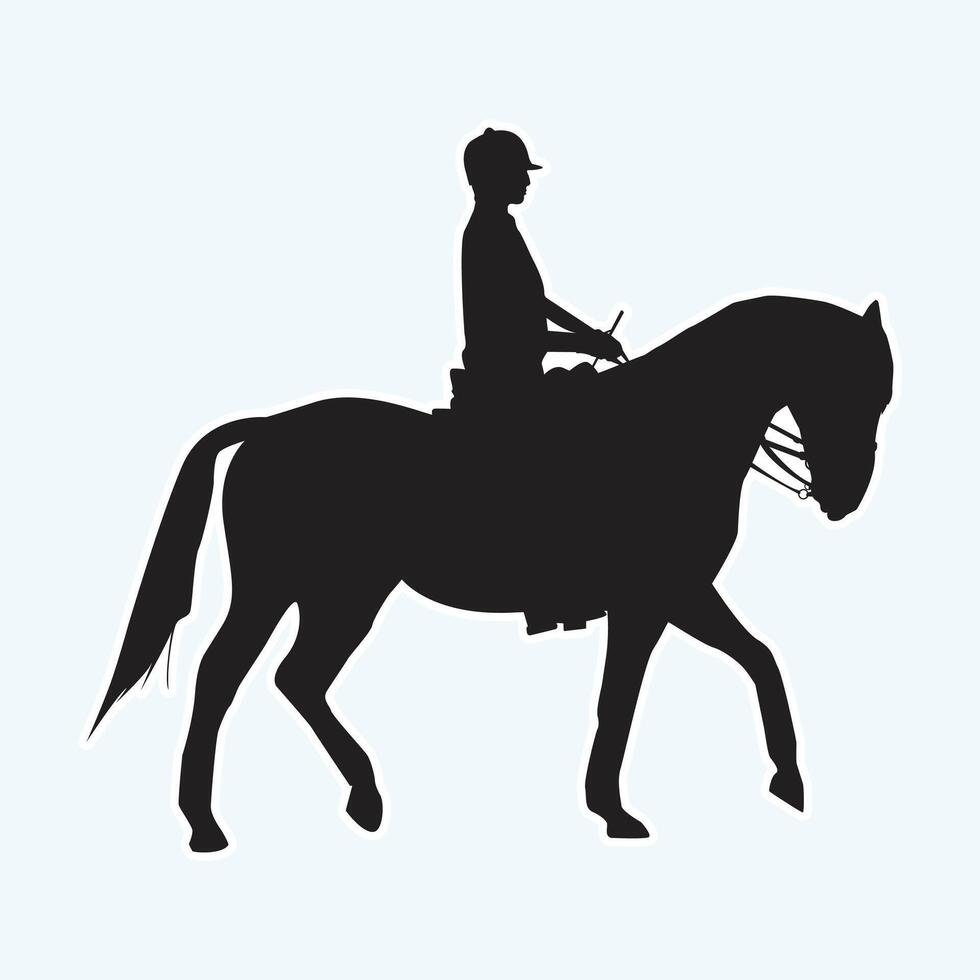 Horse animal silhouette shadow shape isolated on white background Black simple emblem Equestrian sport horseback riding concept vector