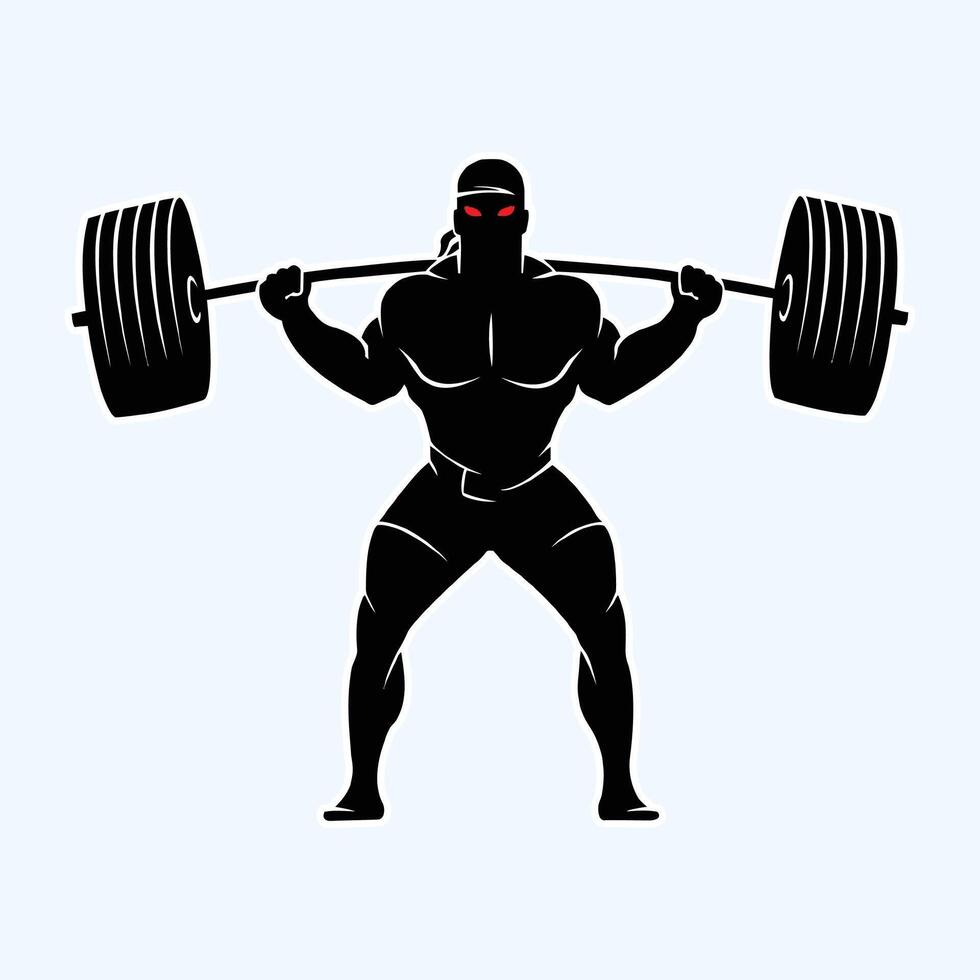 Strength Stance Exercise Icons in Bodybuilding Blueprint Designs for Fit vector
