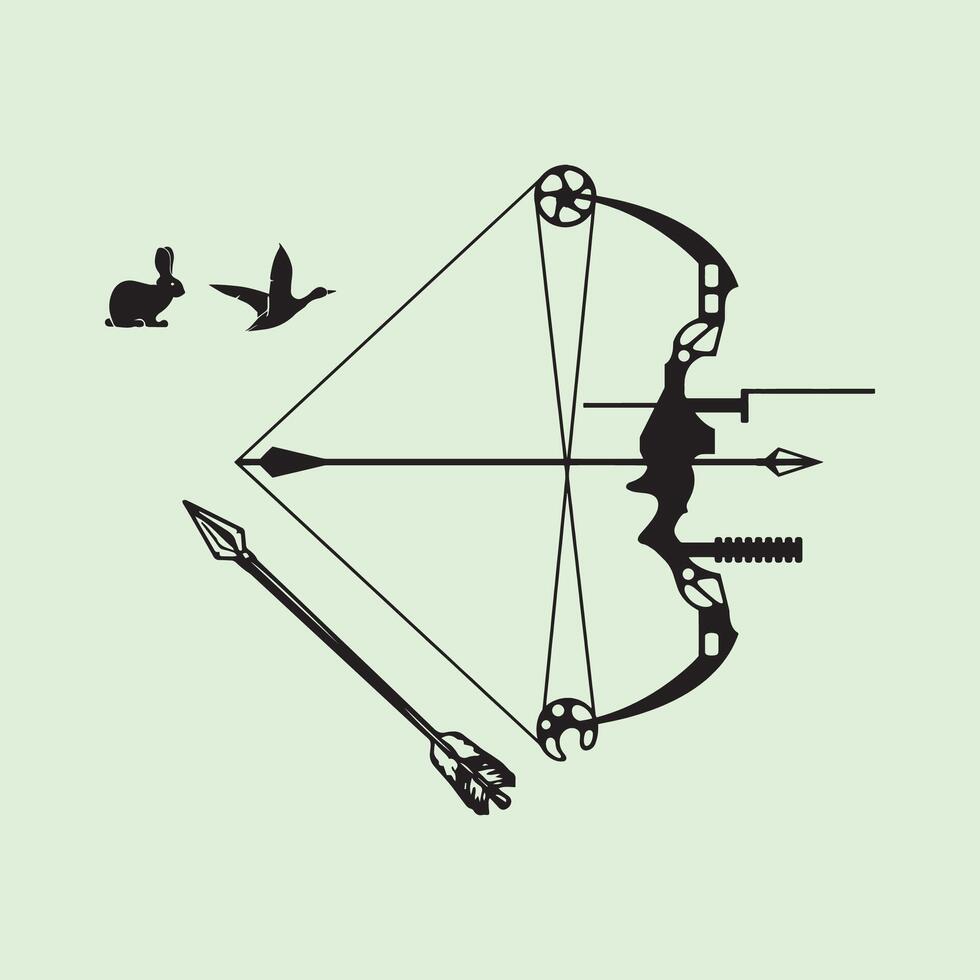 Modern Hunting Bow and Arrow vector