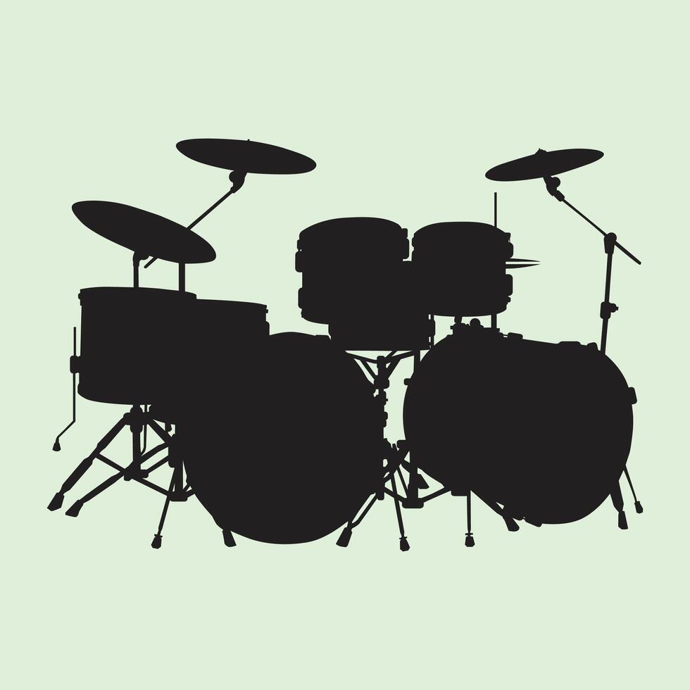 Music instrument drum black and white vector