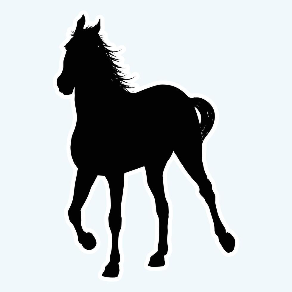Horse silhouette on white background vector