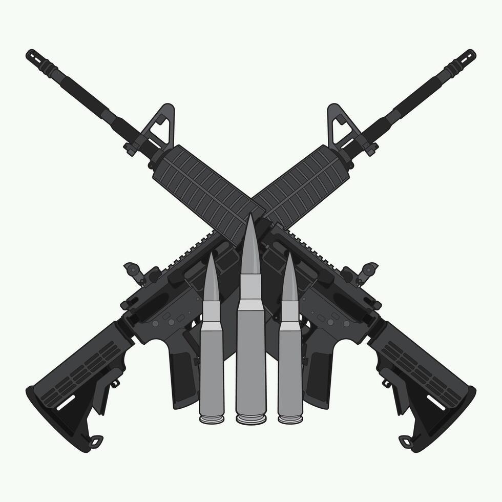 Illustration of a Military-Grade Assault Weapon vector