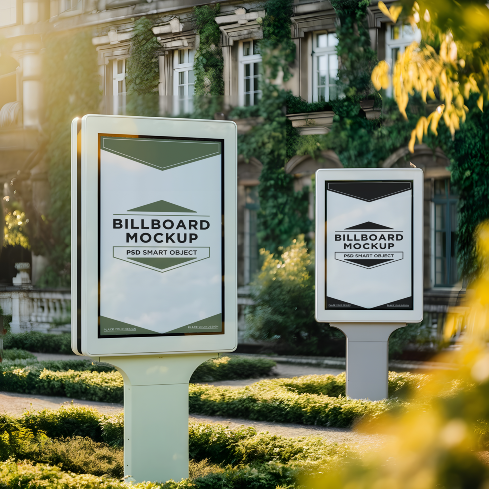 Advertising Signage Bill Boards in Front of House psd