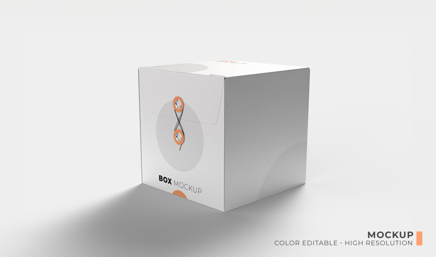 square box mockup with closing line psd