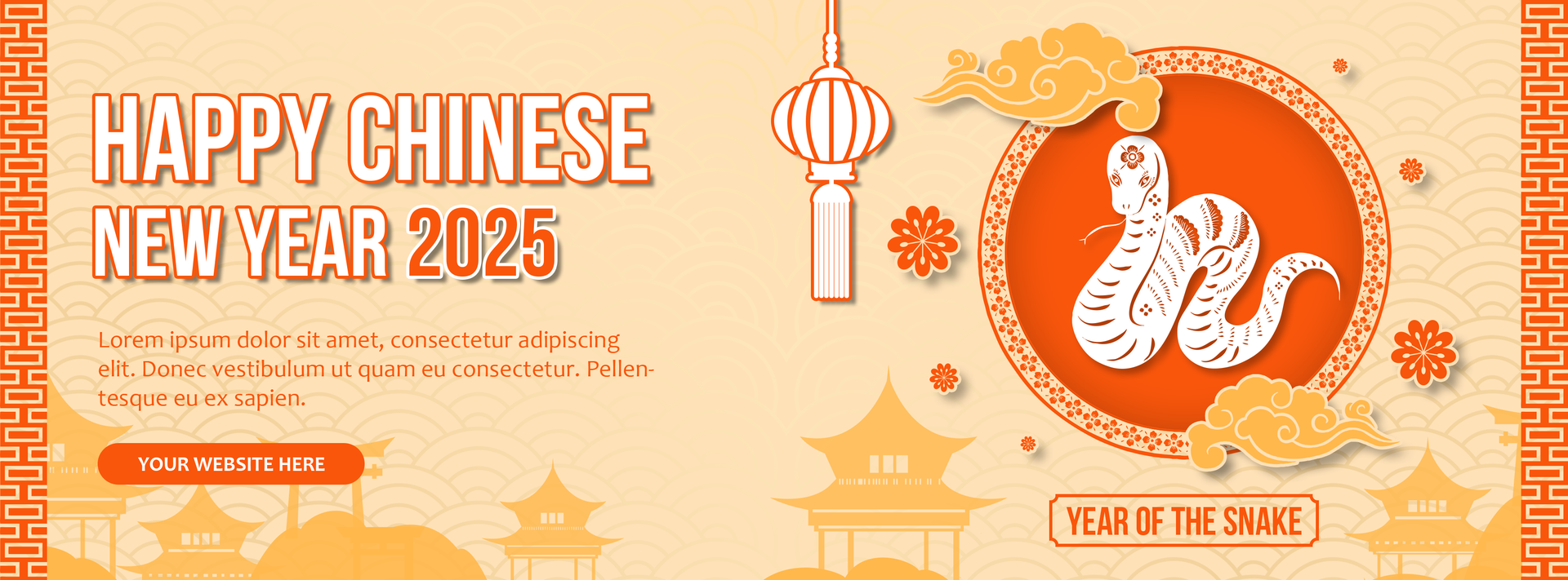 Chinese New Year 2025 Greeting Social Media Cover psd