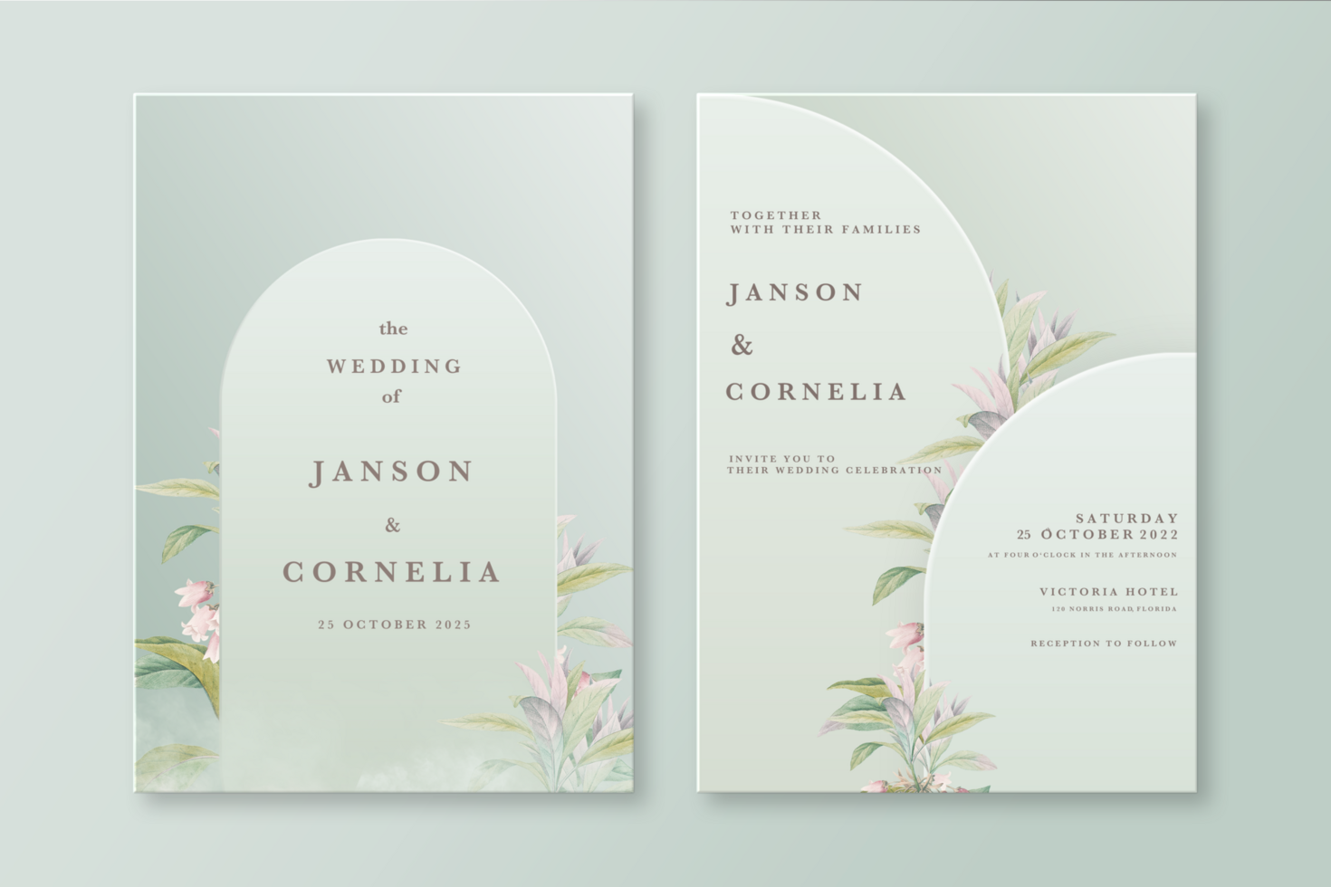 Geometric Wedding Invitation Template psd